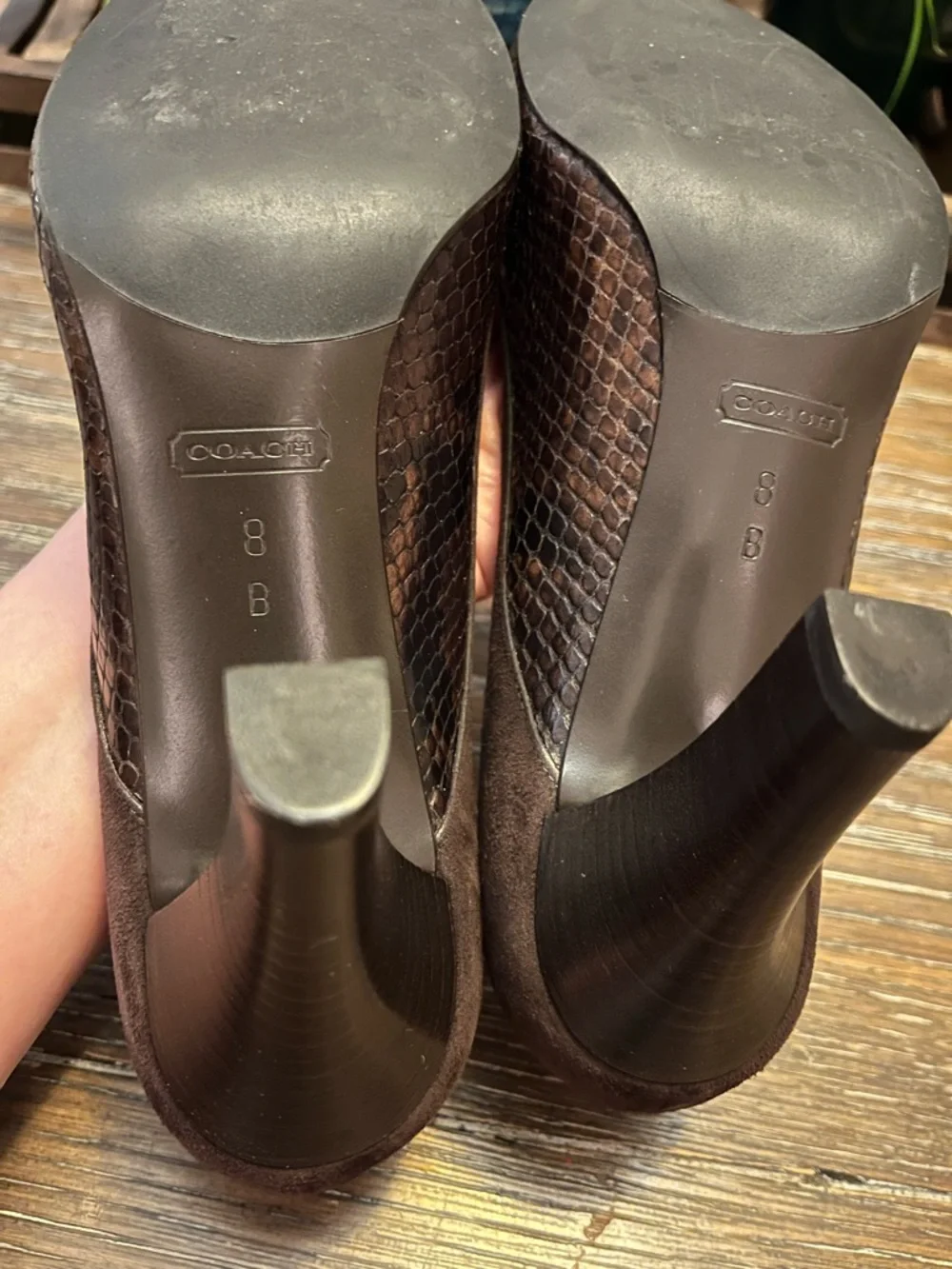 Coach Dark Brown Bow-Accent Heels - Picture 5 of 8